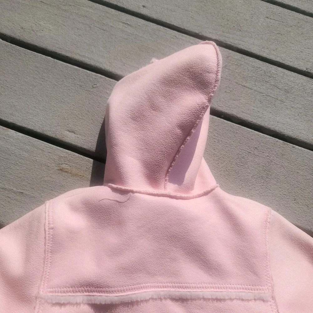 UGG Australia Girl's Sundance Jacket Coat Pink Size 6T Leather Sheepskin